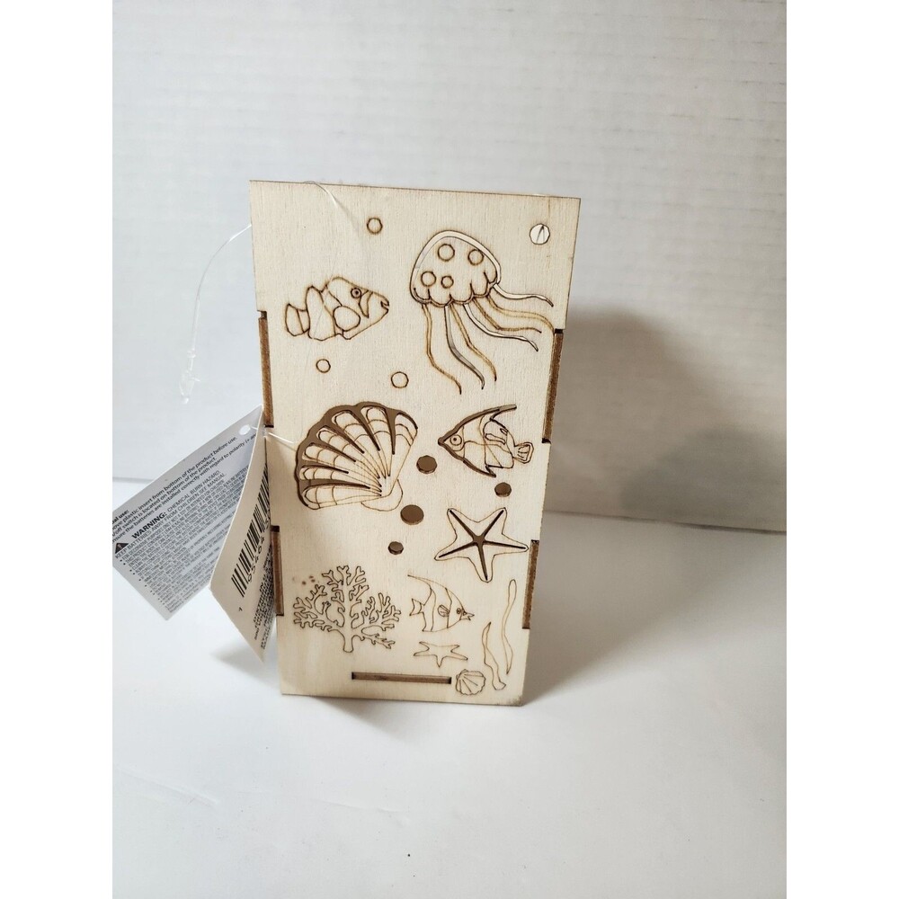 Led Unfinished Wood Lantern Sea Life